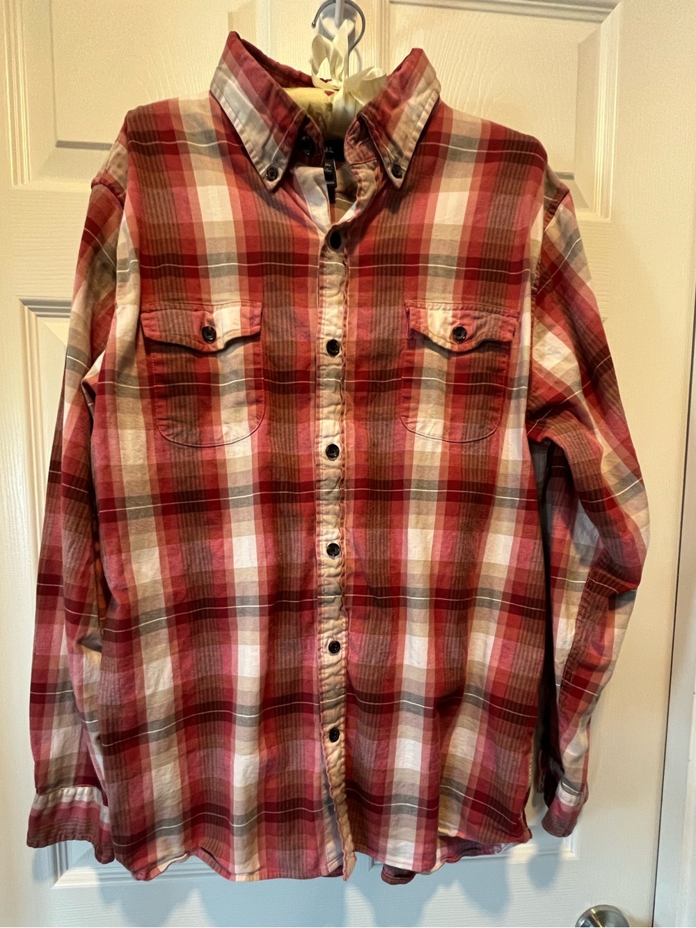 Lands’ End Button Up Shirt 
Size: Large 
Color: Pink